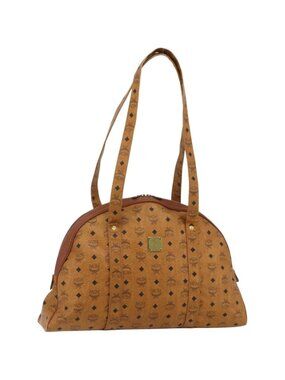 MCM Vicetos Logogram Tote Bag PVC Leather Brown Gold